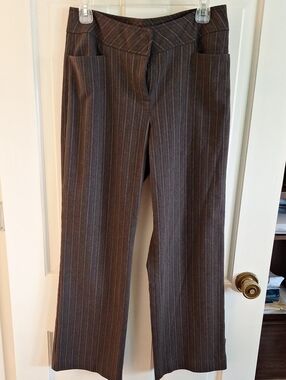 I.E. petite Brown Pinstripe Trousers